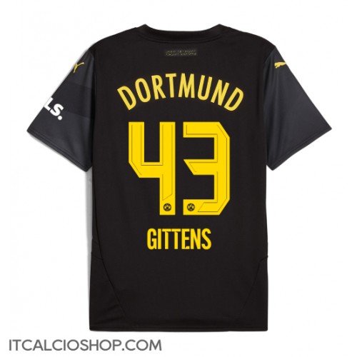 Borussia Dortmund Jamie Bynoe-Gittens #43 Seconda Maglia 2024-25 Manica Corta Borussia Dortmund Jamie Bynoe-Gittens #43 Seconda Maglia 2024-25 Manica Corta